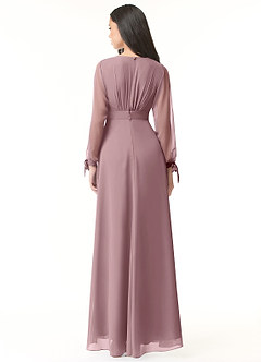 Azazie Matilda Bridesmaid Dresses A-Line Long Sleeve Chiffon Floor-Length Dress image2
