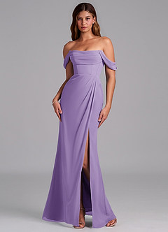 Azazie Johana Jurken voor bruidsmeisjes Converteerbaar Jurk van Chiffon met Zeemeermin Off the Shoulder Tahiti image7