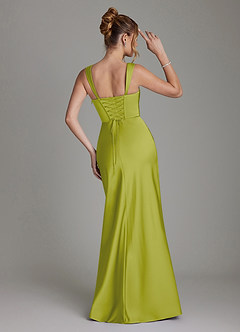 Azazie Agustina Bridesmaid Dresses Lemongrass Mermaid Corset Stretch Satin Dress image2