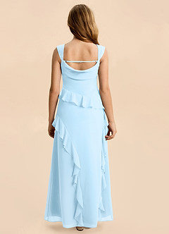Azazie Sloane Junior Sky Blue A-Line Sweetheart Neckline Chiffon Dress image2
