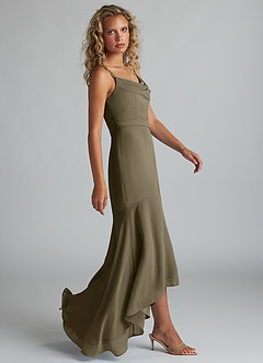 Azazie Summer Final Sale Amethyst Mermaid Scoop Cowl Chiffon Dress image3