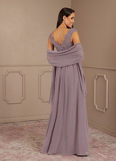 Azazie Amethyst Mother of the Bride Dresses Dusk A-Line V-Neck Sequins Chiffon Dress image2