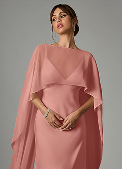 Azazie Stefania Robes de demoiselle d'honneur Robe Trapèze en Satin extensible Rosette image5