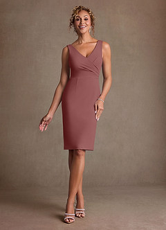 Azazie Irna Suknie dla Matki Panny Młodej Kolumna Szyfon Długość do kolan Sukienka image2