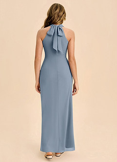 Azazie Doretta Junior Robe Fourreau en Mousseline de soie Plissée Violet Crépusculaire image2