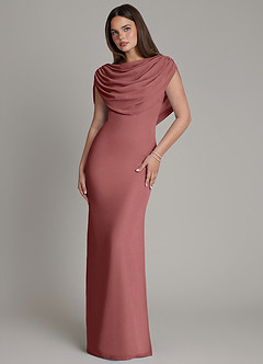 Azazie Hadley Bridesmaid Dresses Amethyst Mermaid Pleated Chiffon Dress image7