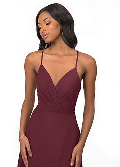 Azazie Everleigh Bridesmaid Dresses Cabernet A-Line Sweetheart Pleated Chiffon Dress image7