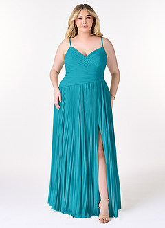 Azazie Vini Bridesmaid Dresses Jade A-Line V-Neck Pleated Chiffon Dress image7