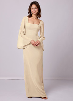 Barbie ♥ Azazie Final Sale Champagne Sheath Bow Chiffon Dress image1