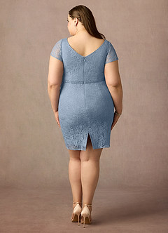 Azazie Lucilia Klänningar till brudens mor Klänning Tubklänning i Spets Dammblå image8