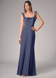 Azazie Callie Bridesmaid Dresses Stormy Mermaid Side Slit Chiffon Convertible Dress image4