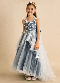Azazie Darlina Flower Girl Dresses Ivory Neptune Ball-Gown Lace Tulle Dress image6