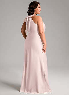Azazie Doretta Vestidos de madrinha de casamento Vestido Rosa Corado de Cetim elástico de sereia com Plissado image7