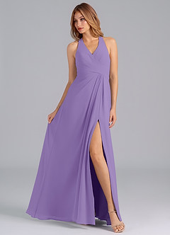 Azazie Dorota Bridesmaid Dresses Tahiti A-Line Pleated Chiffon Dress image4