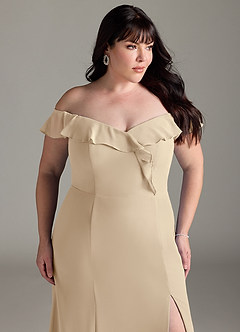 Azazie Sophie Jurken voor bruidsmeisjes Converteerbaar Jurk van Chiffon met A-Lijn Off the Shoulder Champagne image11