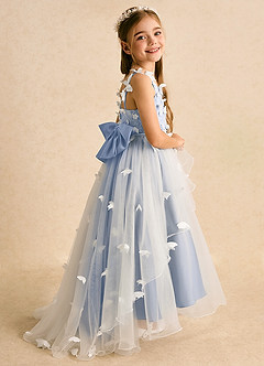 Azazie Darlina Flower Girl Dresses Ivory Ice Ball-Gown Lace Tulle Dress image1