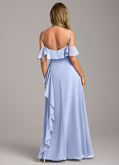 Azazie Aubrie Jurken voor thuis passen Jurk van Chiffon met A-Lijn Off the Shoulder Eucalyptus image6