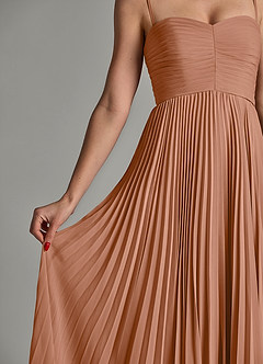 Azazie Chiana Robes de demoiselle d'honneur Robe Trapèze en Mousseline de soie Sans bretelles Bronze image7