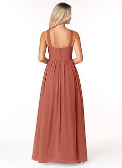 Azazie Elvira Bridesmaid Dresses Clay A-Line Pleated Chiffon Dress image2