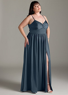 Azazie Zeya Brautjungfernkleider A-Linie Plissee Stretch-Satin Kleid Zwielichtviolett image11