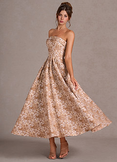 Maxi jurk Emberlyn Bruin Multi image4