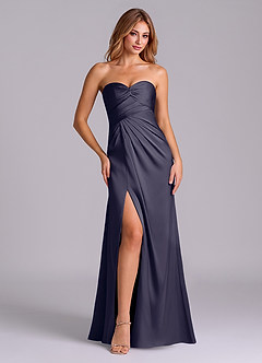 Azazie Sabrine Final Sale Stormy A-Line Sweetheart Neckline Stretch Satin Dress image1