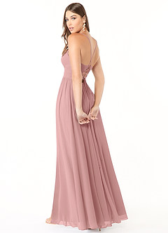 Azazie Aaida Bridesmaid Dresses Dusty Rose A-Line Corset Chiffon Dress image5
