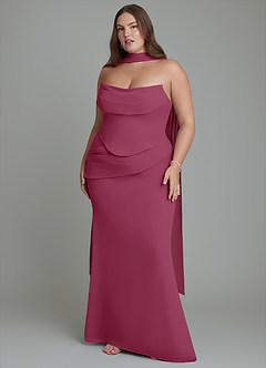 Azazie Sorrel Bridesmaid Dresses Mulberry Mermaid Corset Chiffon Dress image9