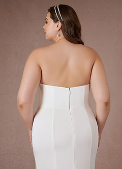 Azazie Marsella Vestidos de novia Vestido de Diamante Blanco de Satén con cara trasera de crepé de Corte Sirena con Sin tirantes image18