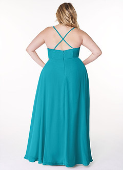 Azazie Naeem Bridesmaid Dresses Jade A-Line V-Neck Ruffle Chiffon Dress image8