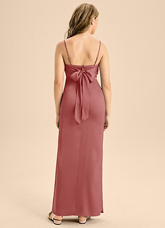 Azazie Mai Junior Antique Rose Sheath Sweetheart Neckline Stretch Satin Dress image2