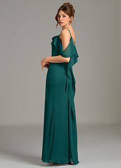 Azazie Kinu Bridesmaid Dresses Peacock Mermaid Corset Chiffon Dress image2
