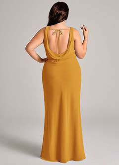 Azazie Rylina Bridesmaid Dresses Butterscotch Mermaid Pleated Chiffon Dress image8