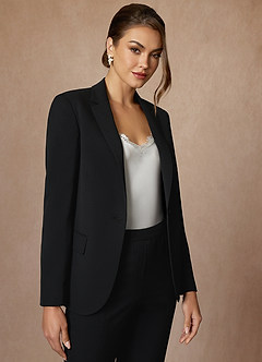 front Kennedy Black Refined Weave Performance Pants Suit