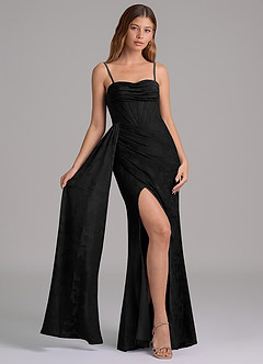 Azazie Amyra 신부 들러리 드레스 인어 오프 더 숄더 플로럴 번아웃 바닥 길이 드레스 image6