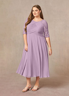 Azazie Dorothea Mother of the Bride Dresses Wisteria A-Line Scoop lace Chiffon Dress image8