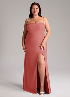 Azazie Leonis 신부 들러리 드레스 쉬스 스트랩리스 쉬폰 바닥 길이 드레스 image9