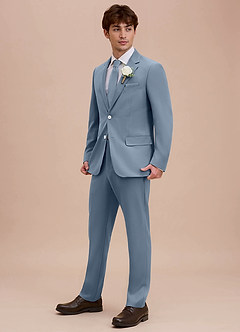 front Ethan Dusty Blue Refined Weave Suit