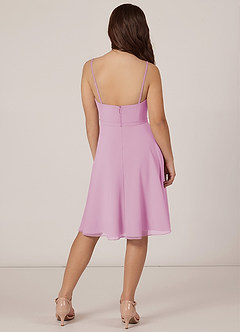 Azazie Kalie Junior Candy Pink A-Line with Belt Chiffon Dress image2