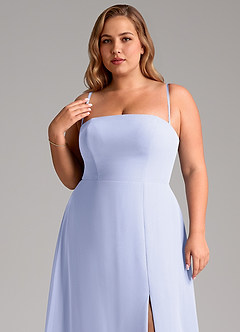 Azazie Wren Bridesmaid Dresses Lavender A-Line Side Slit Chiffon Convertible Dress image11