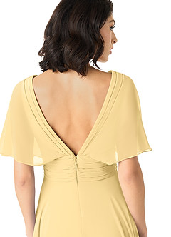 Azazie Pamela Bridesmaid Dresses Butter A-Line V-Neck Pleated Chiffon Dress image5
