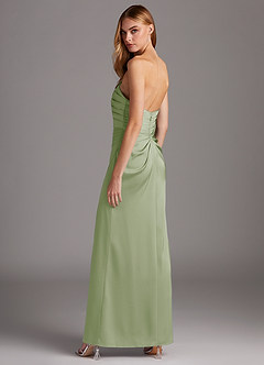 Azazie Lexie Bridesmaid Dresses Dusty Sage Sheath Strapless Stretch Satin Convertible Dress image5