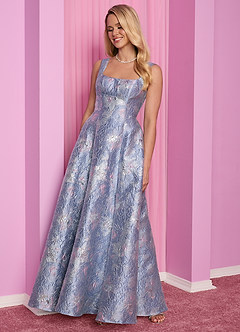 Barbie™ ❤ AZAZIE 4012 Bow Metallic Brocade A-Line Dress image6