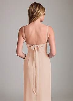 Azazie Mai Bridesmaid Dresses English Rose Sheath Pleated Chiffon Dress image6