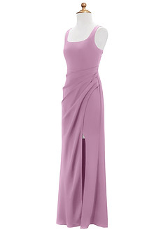Azazie Mero Junior Wisteria Mermaid Pleated Stretch Satin Dress image7