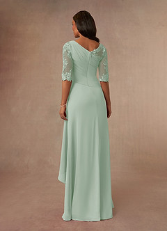 Azazie Dionysus Mother of the Bride Dresses Agave A-Line Boatneck Lace Chiffon Dress image3