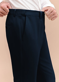 front William Navy Blue Comfort Blend Dress Pants