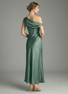 Azazie Emerson Vestidos de damas de honor Vestido de Eucalipto de Satén Elástico de Corte Sirena con Vestidos sin tirantes image6