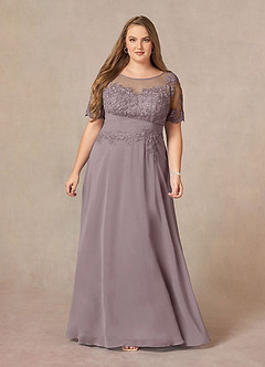 Azazie Raissa Abiti per la Madre della Sposa Abito A-Line in Chiffon Pizzo Dusk image12