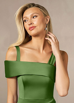 Azazie Laramie Mère de la mariée Robes Robe Sirène en Satin extensible Plissée Basilic image5